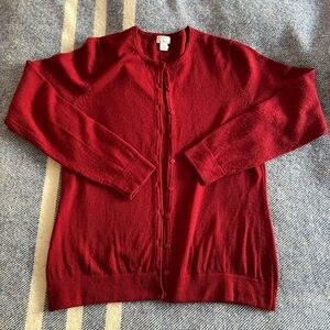 Women’s Belford Merino Wool button down cardigan, red, large